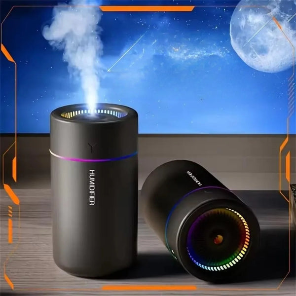 Mini Umidificator Aer Portabil USB, 280ml, Difuzor Aromaterapie, Lumini RGB, pentru Casă și Mașină.