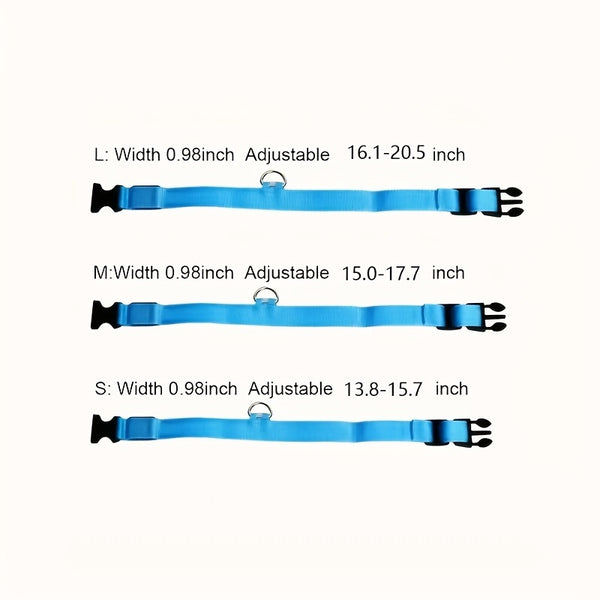 Zgardă Câini Luminoasă cu LED, Baterii Incluse, Ajustabilă, Siguranță Noapte, Rezistentă.