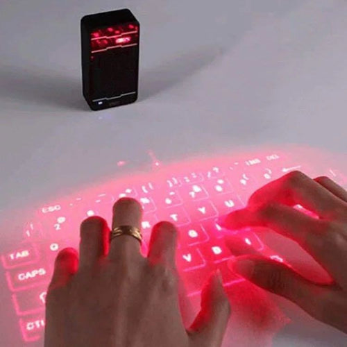 Tastatură Virtuală cu Proiecție Laser Bluetooth – Wireless, Funcție Mouse și Difuzor Vocal ⌨️✨