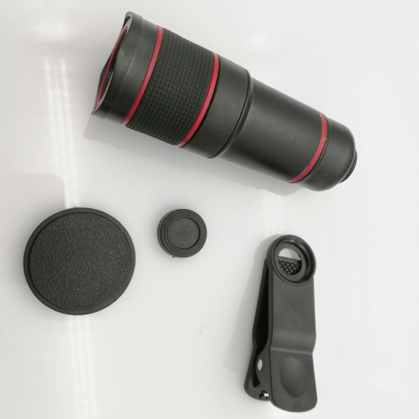 Lentilă telescopică 20x pentru telefon – monocular tip acoperiș, câmp vizual 16°, compact 33x94 mm
