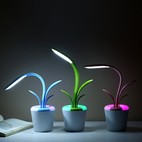Veioză Lampă LED Wireless, Control Touch, 3 Trepte Luminozitate și Lumină Ambientală RGB, pentru Copii și Birou