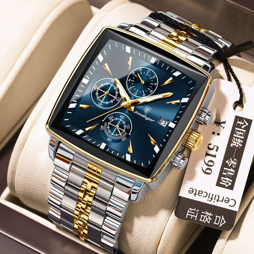 Ceas Bărbați Pătrat Quartz Multifuncțional – Stil Business ⌚