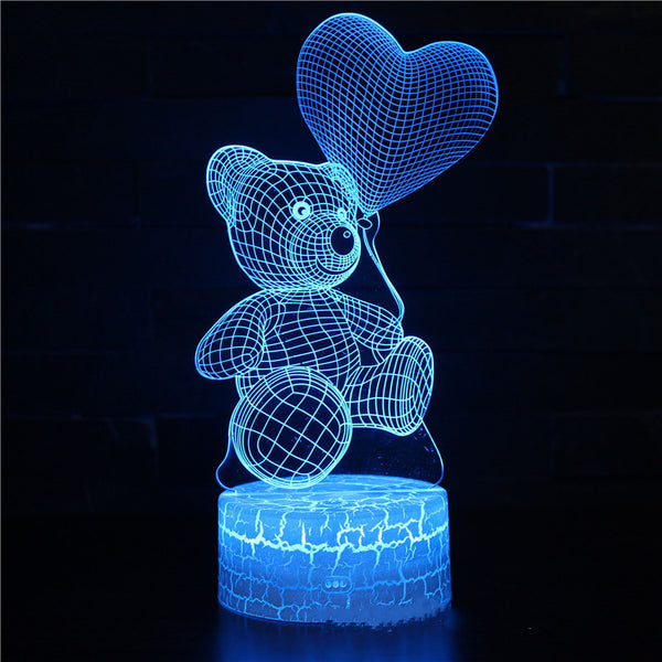 Veioză LED 3D cu Telecomandă, 16 Culori, USB - Decor Perfect pentru Dormitor.