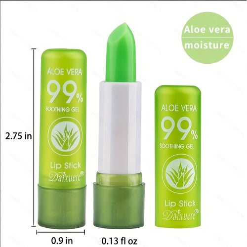 Ruj Balsam de Buze Hidratant cu Aloe Vera, persistent, își schimbă culoarea, efect natural.