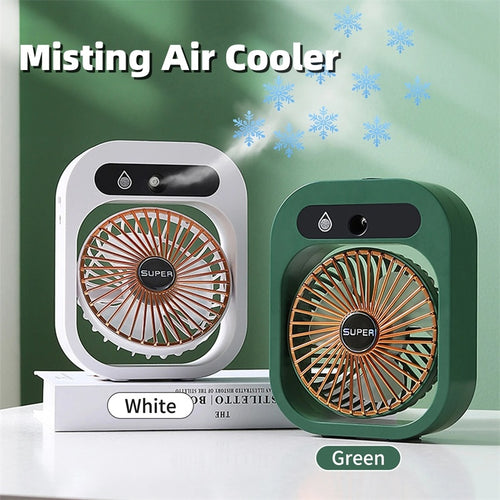 Mini Ventilator de Birou USB 2 în 1 – Pulverizare, Umidificator și Răcire Portabilă ️