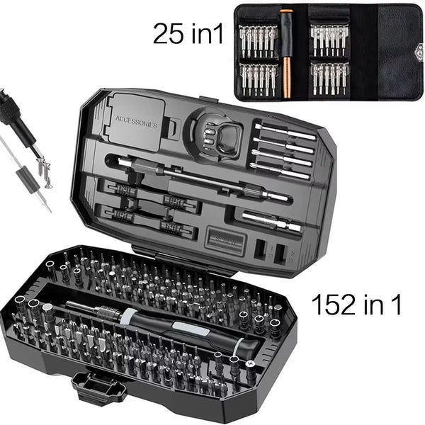 Set Șurubelnițe de Precizie STONEGO 152 in 1, Oțel CR-V, Kit Reparații Laptop, Macbook, Consolă.