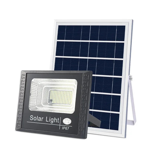 Proiector Solar 30W JVEE, Panou Separat, Cablu 5m, Telecomandă, Rezistent la Apă IP67, pentru Curte, Vilă.