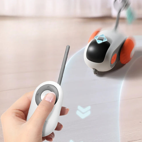 Mașinuță Interactivă RC pentru Pisici – Jucărie Electrică cu Telecomandă, USB, Distracție Garantată