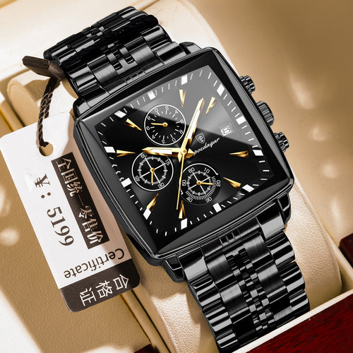 Ceas Bărbați Pătrat Quartz Multifuncțional – Stil Business ⌚