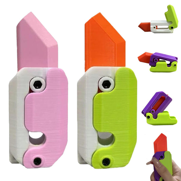 Jucărie Fidget Antistres Cuțit Morcov 3D, Breloc Decompresie, Cadou pentru Copii și Adulți